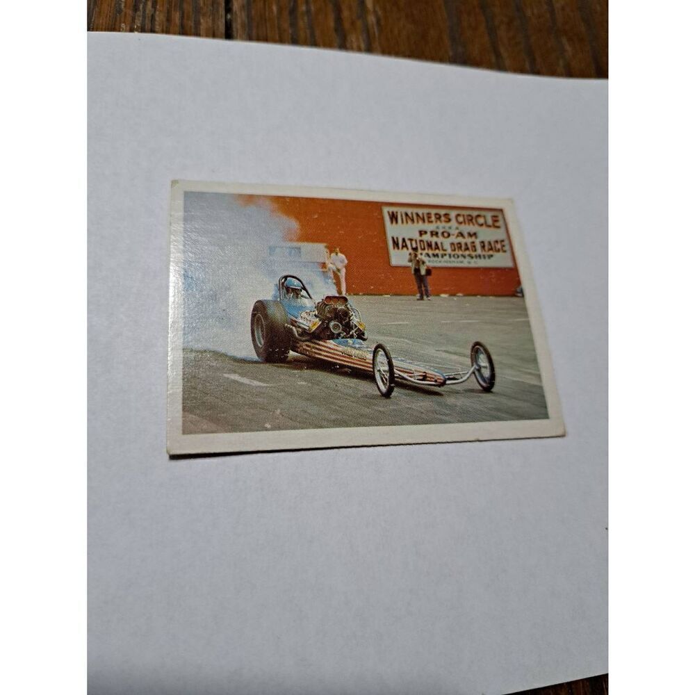 1971 John Wiebe Top Fuel Dragster AHRA Fleer Drag Champs Car Trading Card